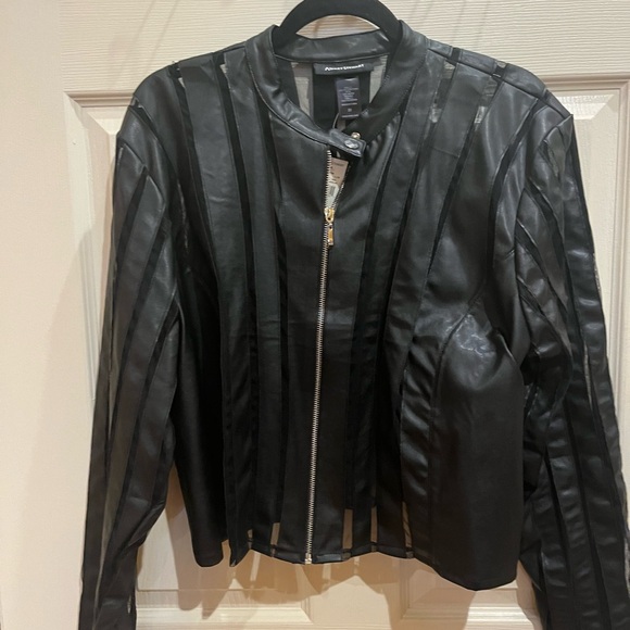 Ashley Stewart faux leather crop jacket - Picture 3 of 7